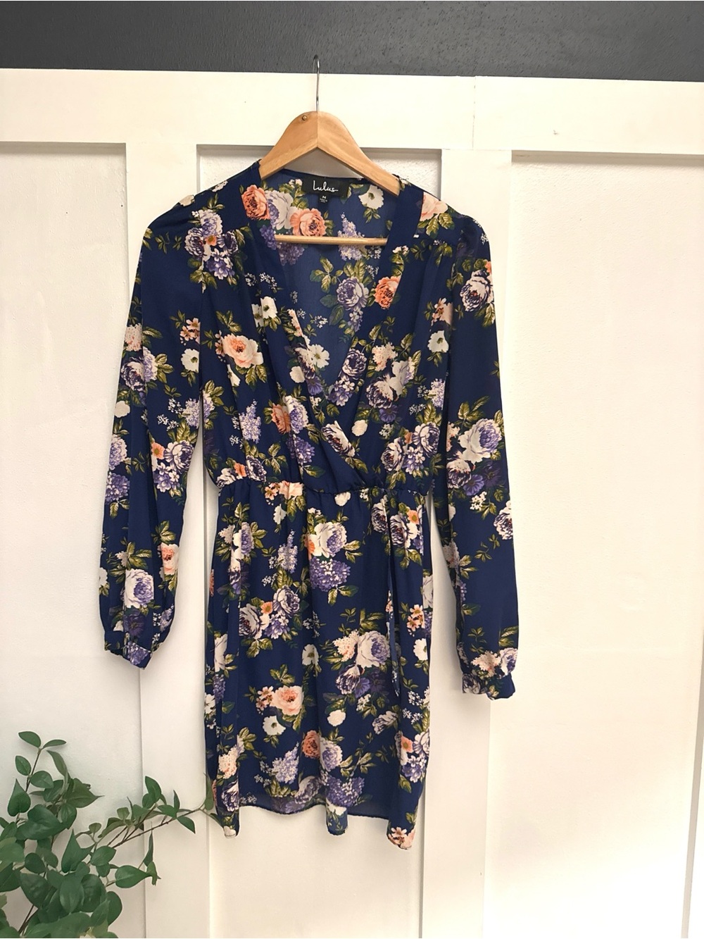 Lulu's Navy Floral Wrap Dress